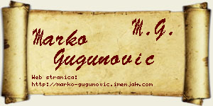 Marko Gugunović vizit kartica